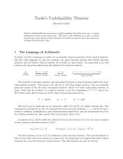 Tarski`s Undefinability Theorem