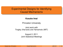 Experimental Designs for Identifying Causal