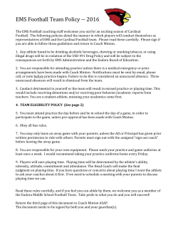 Eudora Middle School Eligibility Policy 2016-17