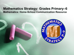 Mathematics Strategy: Grades Primary – 6