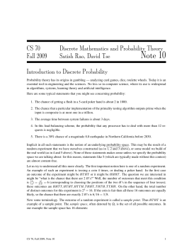 Introduction to Discrete Probability