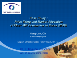 Price fixing and Market Allocation of Flour Mill Companies in Korea