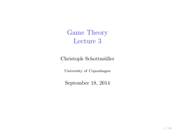 Game Theory Lecture 3