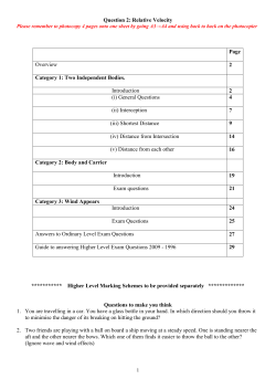 Question 2: Relative Velocity Please remember to photocopy 4