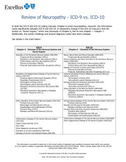 Review of Neuropathy - ICD-9 vs. ICD-10