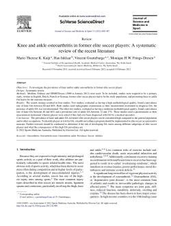 Knee and ankle osteoarthritis in former elite soccer players: A