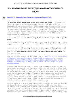 100 Amazing Facts About The Negro With Complete Proof