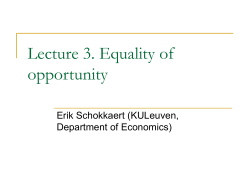 Lecture 3. Equality of opportunity