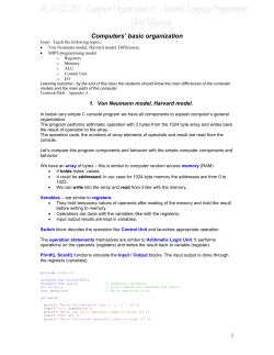 Class 2 Von Neumann Harvard and MIPS models