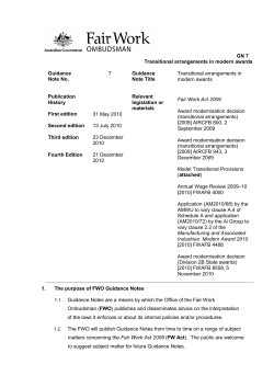 FWO Guidance Note 7 - Transitional