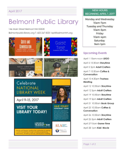 April 2017 - Belmont Public Library