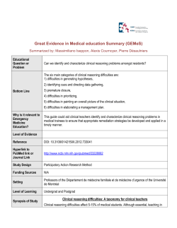 Great Evidence in Medical education Summary (GEMeS)