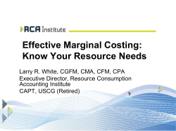 Effective Marginal Costing: Know Your Resource