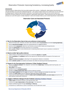 Creating Common Observation Protocols