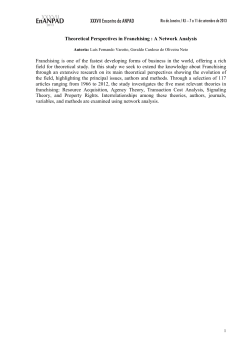 Theoretical Perspectives in Franchising