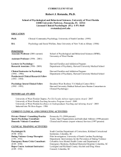 curriculum vitae - University of West Florida