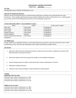 Developing Fluency in Number Combinations to Ten