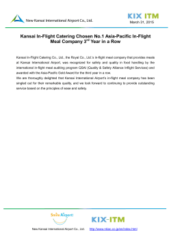 Kansai In-Flight Catering Chosen No.1 Asia-Pacific In