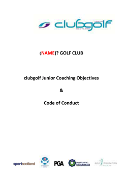 Template code of conduct and junior coaching