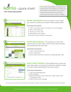 Korrio QuickStart Guide for Team Managers