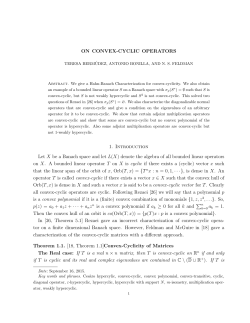 ON CONVEX-CYCLIC OPERATORS 1. Introduction Let X be a