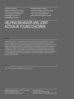 helping behavior and joint action in young children
