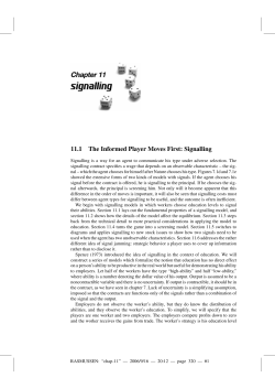 11.1 The Informed Player Moves First: Signalling