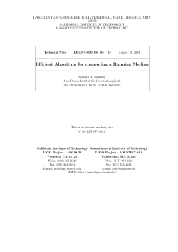 Efficient Algorithm for computing a Running Median