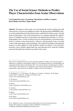 The Use of Social Science Methods to Predict Player