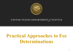 Practical Approaches to Fee Determinations