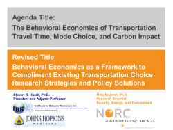 Behavioral Economics as a Framework to Compliment Existing