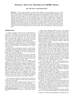 SEDIMENT DELIVERY DISTRIBUTED (SEDD) MODEL By Vito