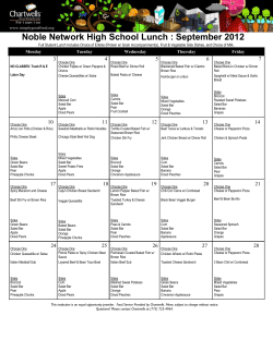 Noble Network High School Lunch : September 2012