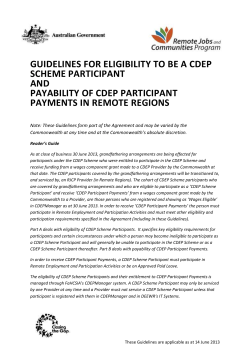 guidelines for eligibility to be a cdep scheme participant