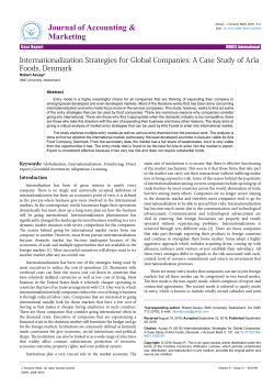 Internationalization Strategies for Global Companies: A Case Study