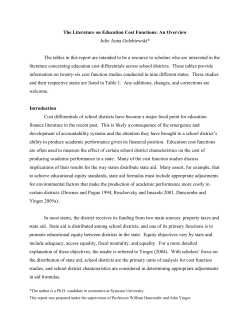 The Literature on Education Cost Functions