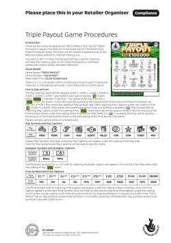 Triple Payout Game Procedures