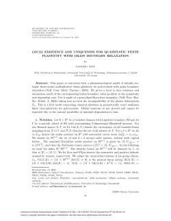 LOCAL EXISTENCE AND UNIQUENESS FOR QUASISTATIC