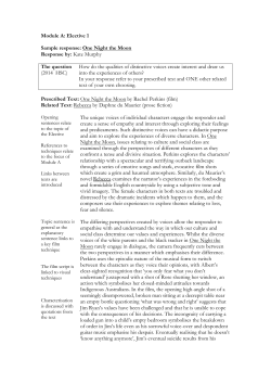 Module A: Elective 1 Sample response: One Night the Moon