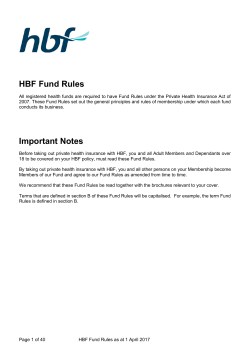 HBF Fund Rules Important Notes