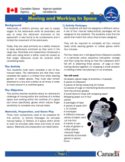 Moving and Working In Space. Version PDF