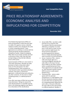 price relationship agreements: economic analysis and