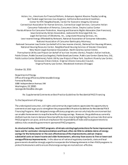 1 Action, Inc., Americans for Financial Reform, Arkansans Against