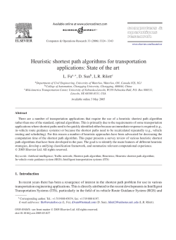 Heuristic shortest path algorithms for transportation applications