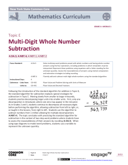 Grade 4 Mathematics Module 1, Topic E Overview