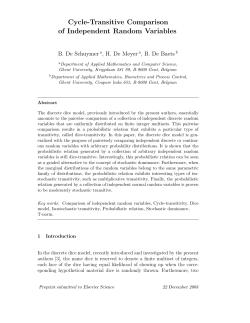 Cycle-Transitive Comparison of Independent Random Variables