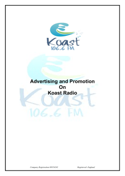 Advertising and Promotion On Koast Radio