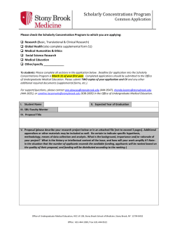 Scholarly Concentrations Program - Stony Brook University School