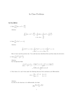 In Class Problems