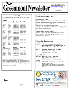 Sub List - Greenmont Racquet Club